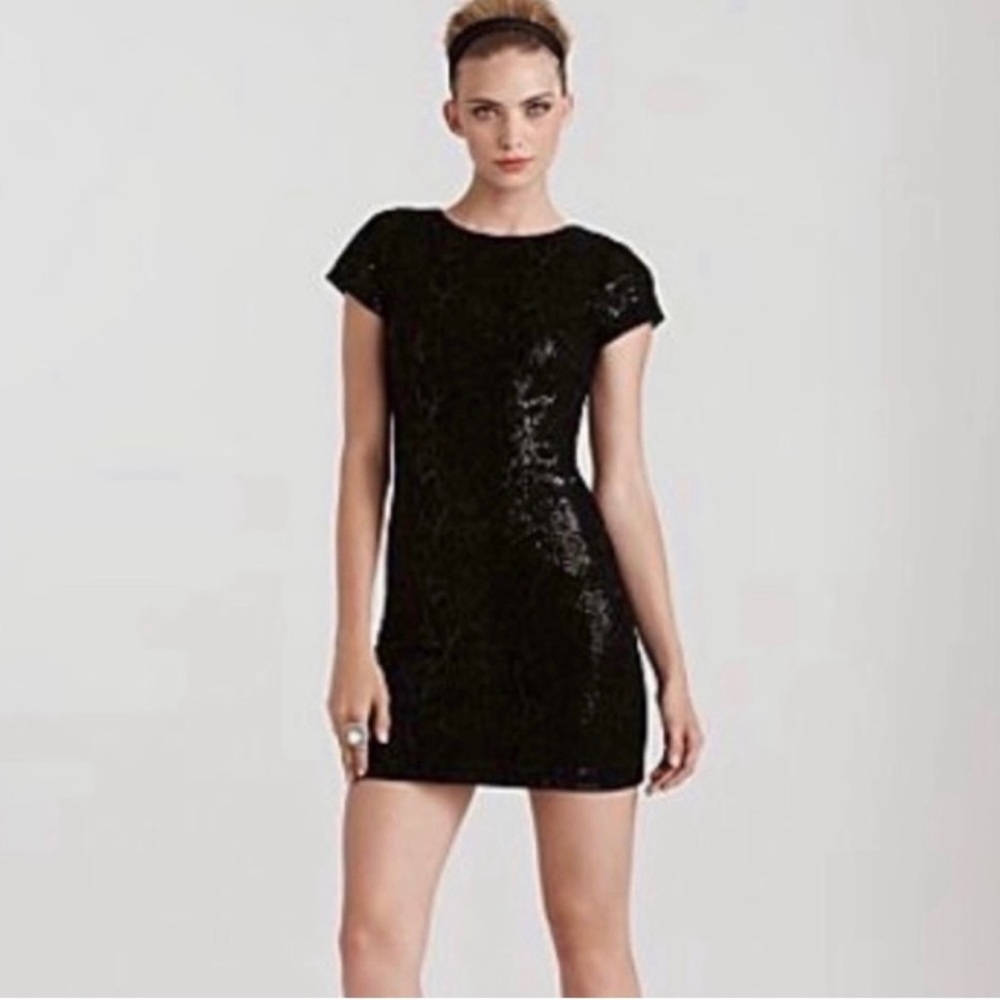 ALICE + OLIVIA Black Sequin Dress